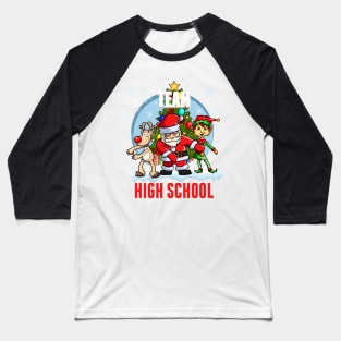 Team High School Santa Elf Reindeer Flossing Kids Christmas Baseball T-Shirt